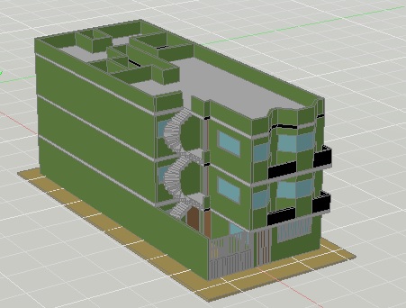 فایل اتوکد مدل سه بعدی ساختمان آپارتمان قابل ویرایش